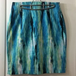 Beautiful watercolor high waisted pencil skirt
